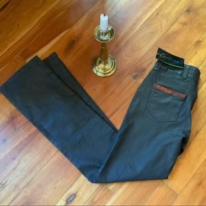 Cartise brown old school leather look denim jeans!